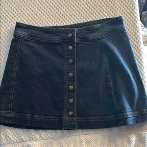 Free People Blue Gold A-Line Mini Skirt Casual